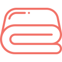 Icono de una manta enrollada, ideal para representar productos de hogar y decoración.
